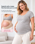 Cinta gestacional Arkemis demonstrada sob uma blusa
