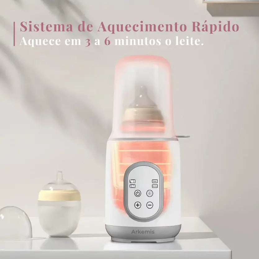 Aquecedor de Mamadeiras Multifuncional 8 em 1 Portátil: Aquecimento Rápido, Descongelamento e Esterilização Segura