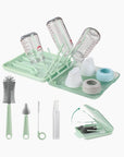Kit de Limpeza 6 em 1 para Mamadeiras com Escovas e Porta-Objetos Portátil - Verde