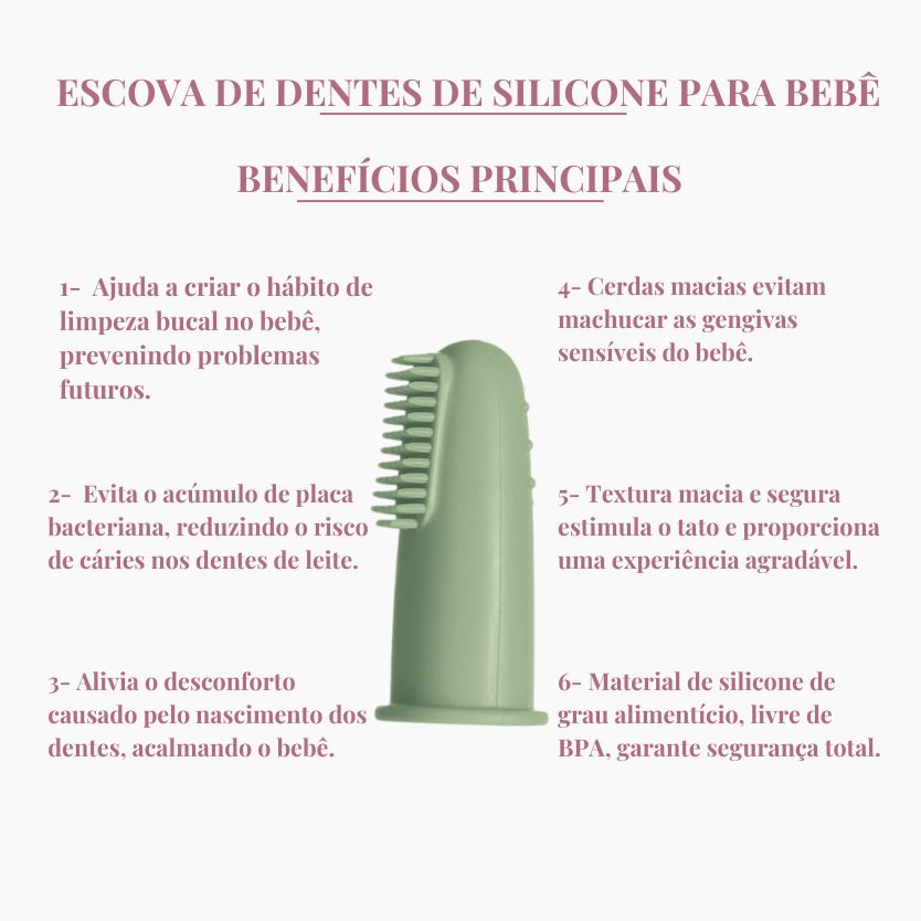 Escova de Dentes de Silicone Para Bebê