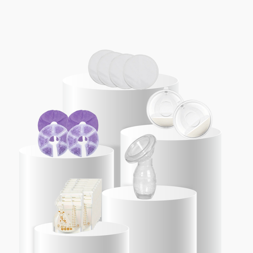 Kit com todos os produtos essenciais para a amamentação