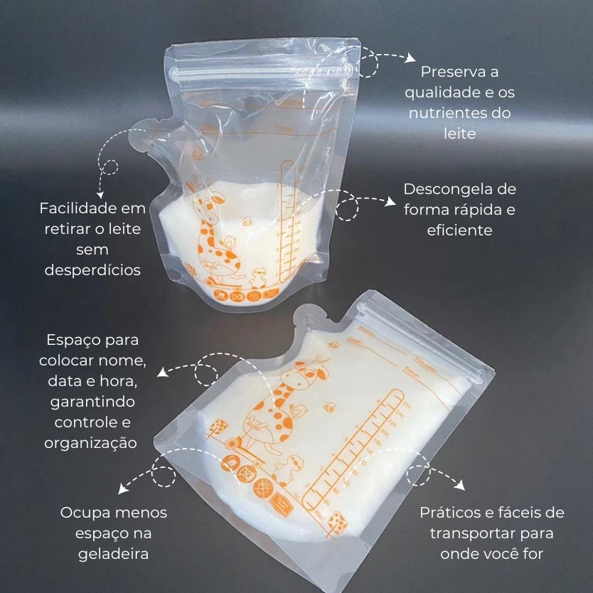 Leite Saco Sacos de Armazenamento de Leite Materno 250mL - Seguro e Prático – arkemis