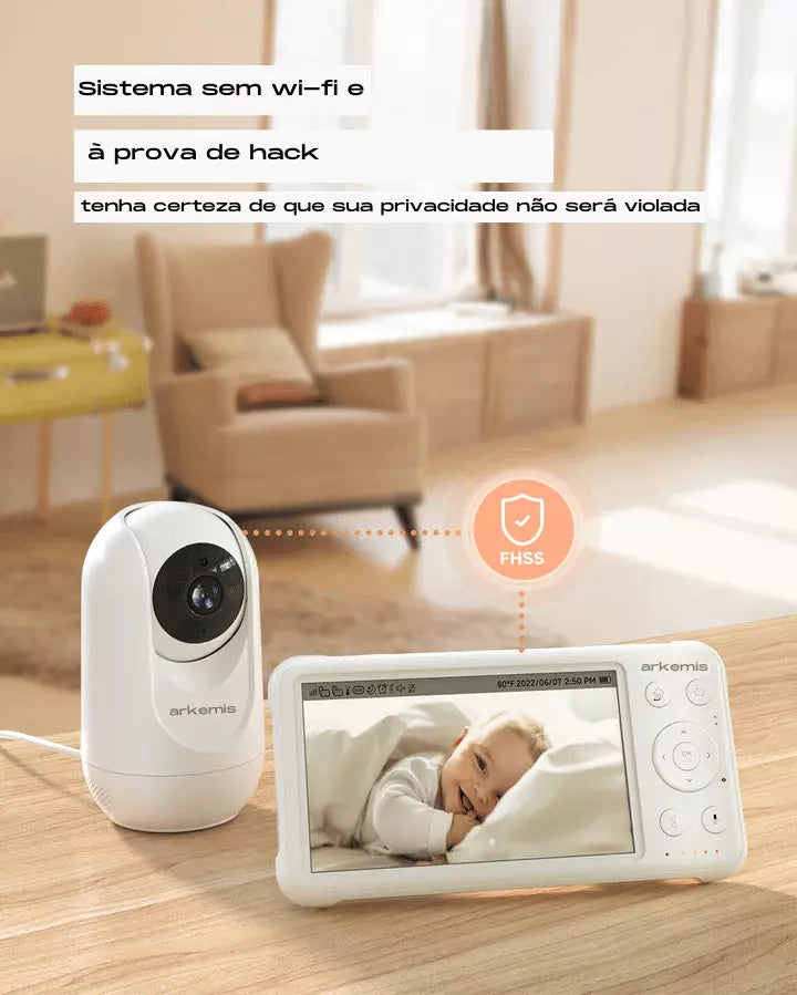 Vision Baby - Babá Eletrônica com Monitor de Vídeo, Alertas de Som e Visão Noturna