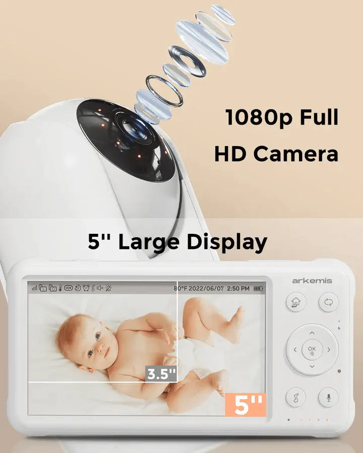 Vision Baby - Babá Eletrônica com Monitor de Vídeo, Alertas de Som e Visão Noturna